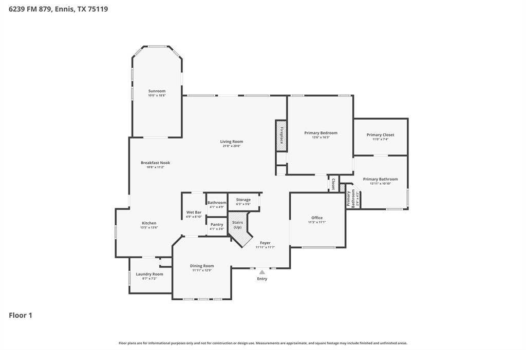 6239-B Fm 879, Ennis, TX 75119 2nd Floor dimensions