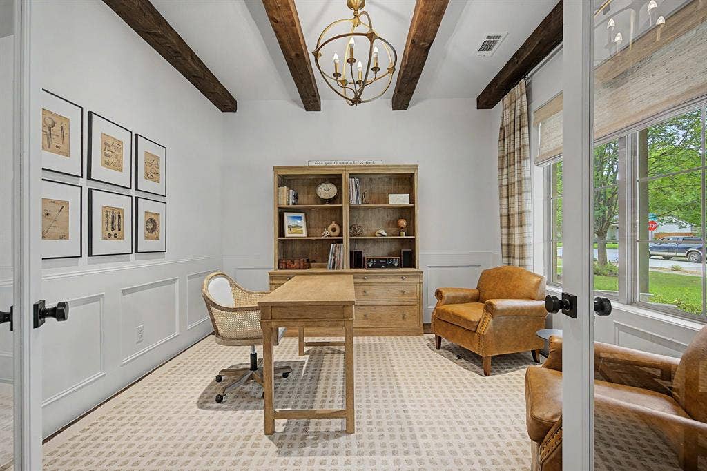 559 Coolair Drive, Dallas, TX 75218 Office with exposed wood beams
