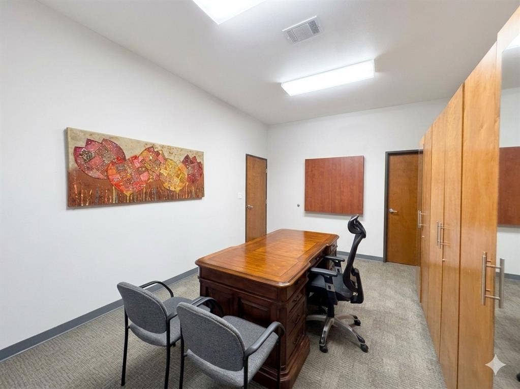 4512 Legacy Drive, #100, Plano, TX 75024 Recessed lighting, wood-finish doors, built-in wood-finish cabinetry, and carpeted flooring
