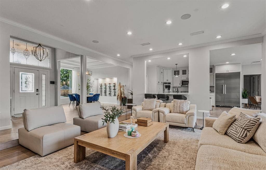 28 Victoria Drive, Rowlett, TX 75088 Recessed lighting, wood-finish flooring, and white walls