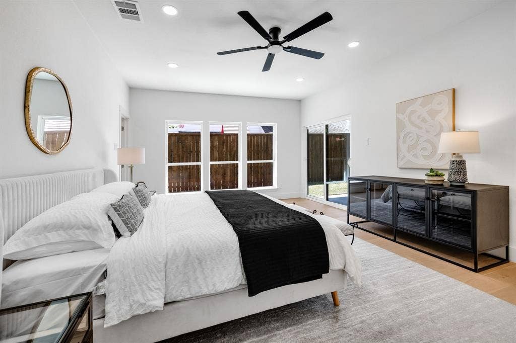 4402 Briargrove Lane, Dallas, TX 75287 4402 Briargrove-Recessed lighting complemented by a modern ceiling fan.