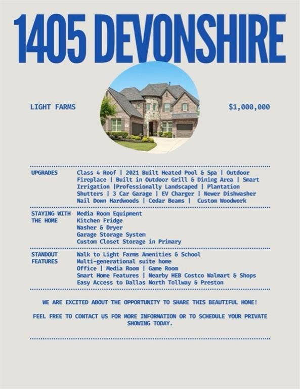 1405 Devonshire Drive, Celina, TX 75009 1405 Devonshire Drive, Celina, TX 75009