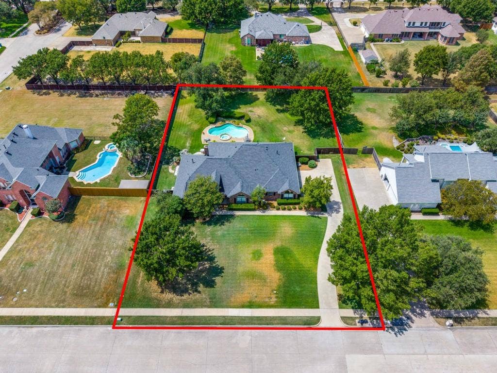 103 Texas Circle, Sunnyvale, TX 75182 Front aerial view of the home.