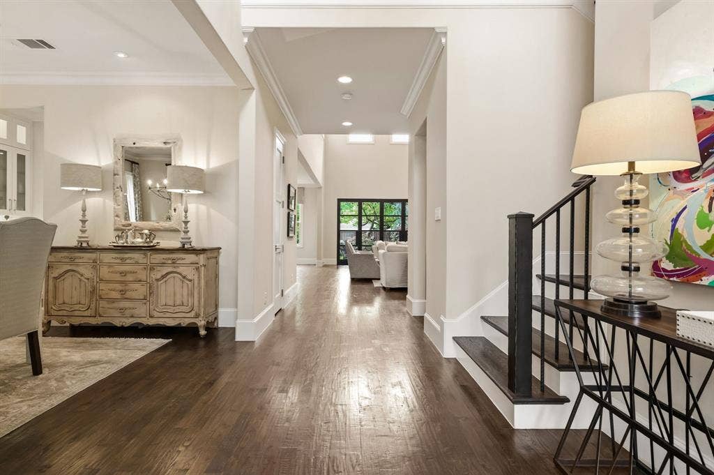 6635 Park Lane, Dallas, TX 75225 Open entry with stair leading to the office and second story.