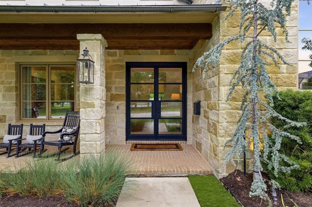 6635 Park Lane, Dallas, TX 75225 Covered front porch overlooking Preston Hollow Park.