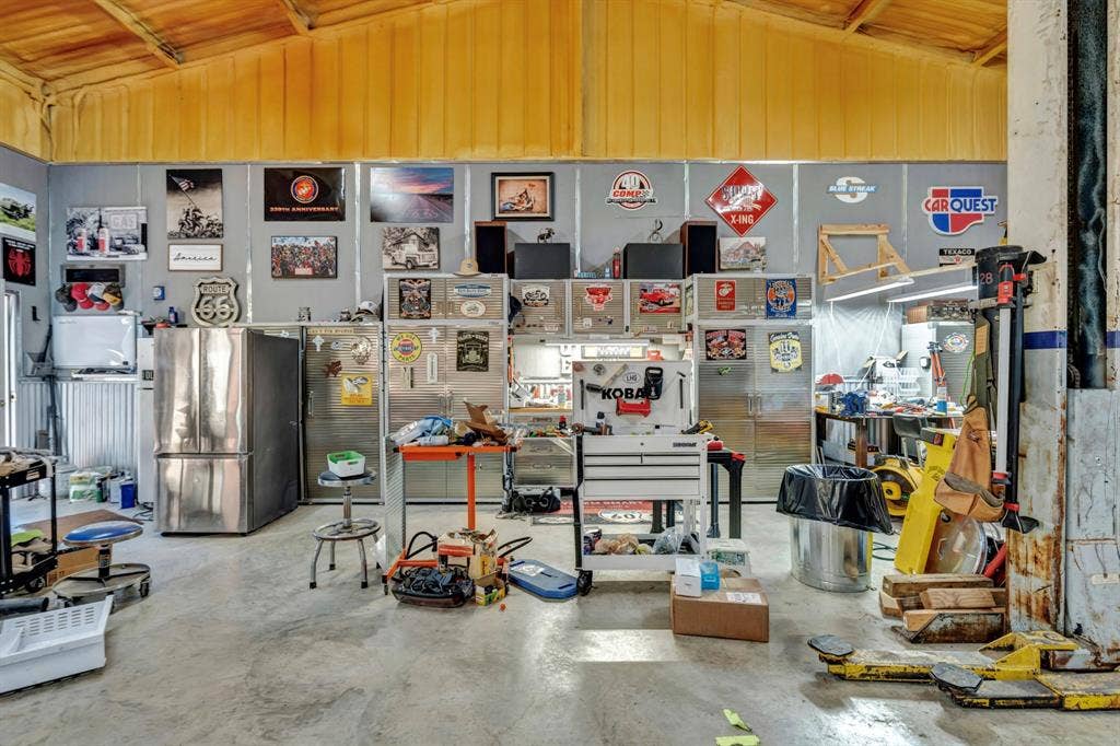 6155 Stephenson Levy Road, Fort Worth, TX 76140 Shop has loads of storage - cabinets can stay with a solid offer or may be sold seperately.