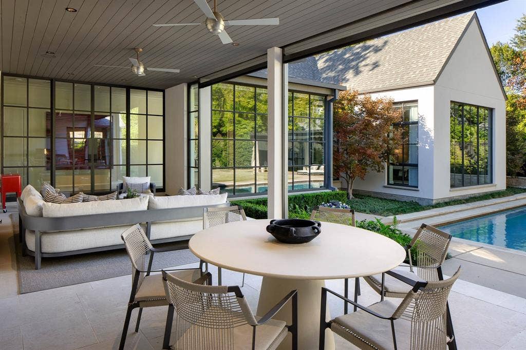 6039 Waggoner Drive, Dallas, TX 75230 Covered Loggia with remote screens