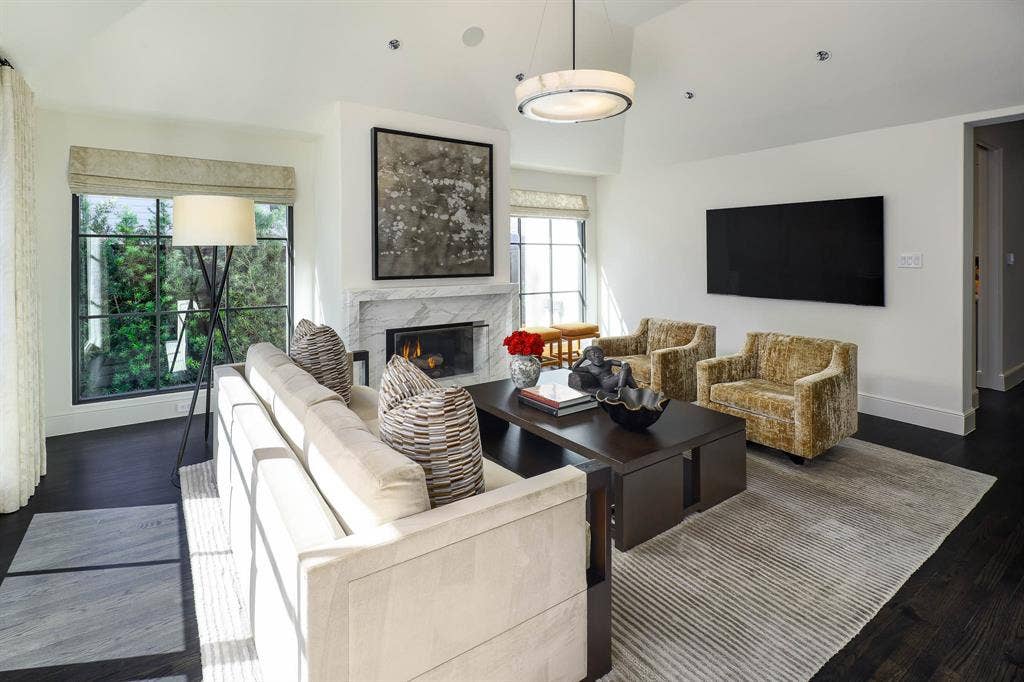 6039 Waggoner Drive, Dallas, TX 75230 Den with gas fireplace