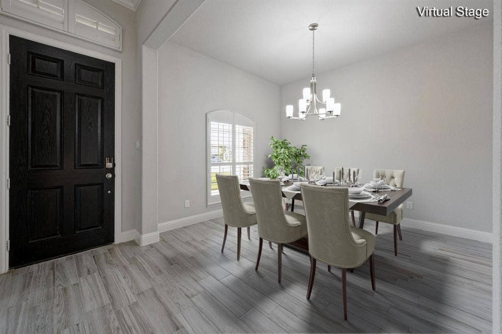 6001 Allison Drive, Midlothian, TX 76065 Virtually staged formal dining area.