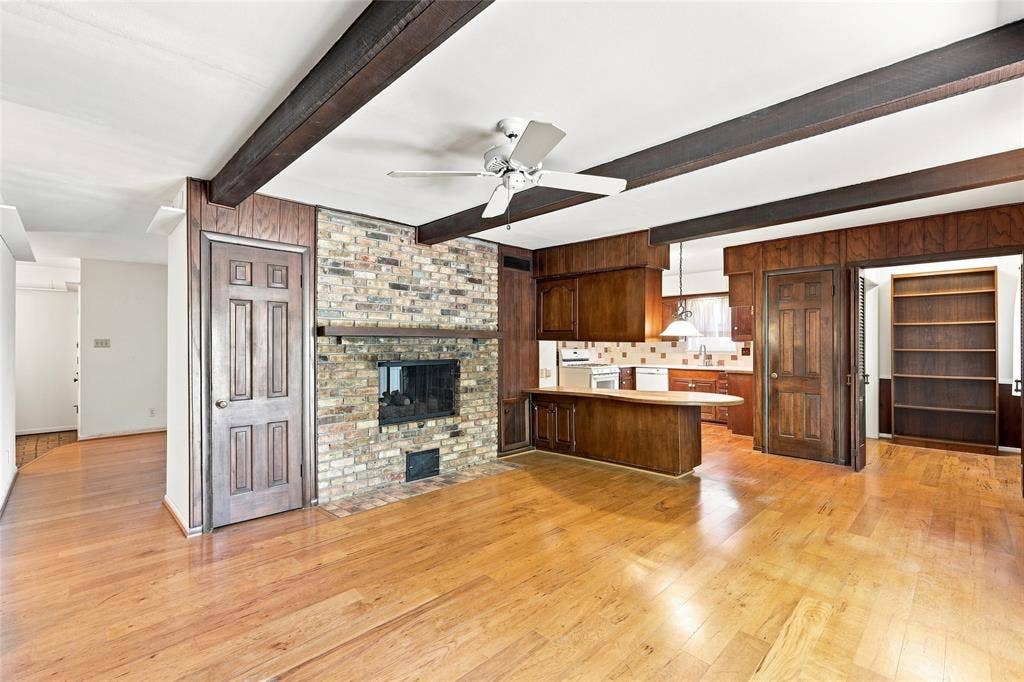 The Details!  Wood Beams, Flooring & Paneling