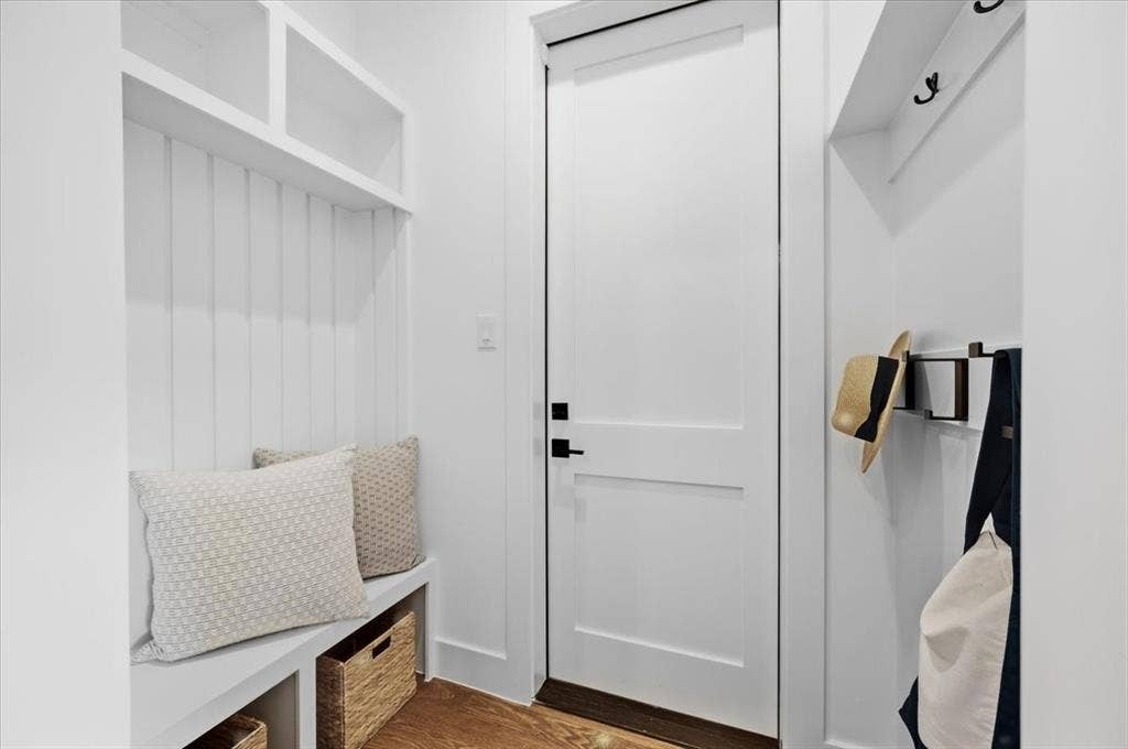 4320 Concho Street, Dallas, TX 75206 Built-in bench seating with integrated storage, overhead shelving, and wall-mounted coat hooks