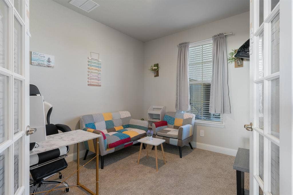 Office with french doors