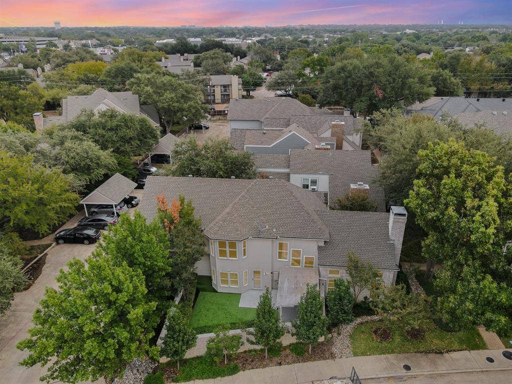 17732 Windflower Way, Dallas, TX 75252 View of aerial view at dusk