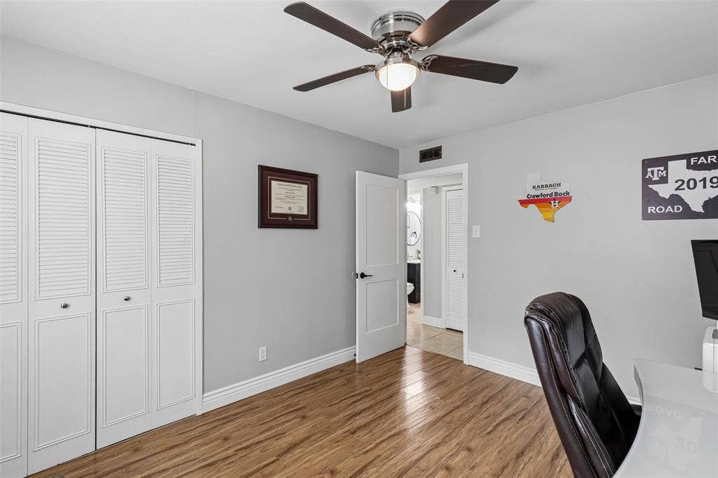 4021 Overdowns Drive, Plano, TX 75023 Positioned just off the hall bath, this flex room works equally well as an office, guest room, or study.