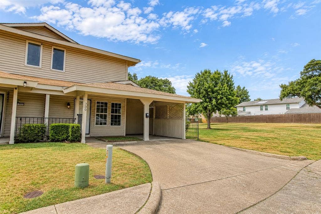 730 Valiant Circle, Garland, TX 75043 FRONT WITH GREENBELT NEXT DOOR