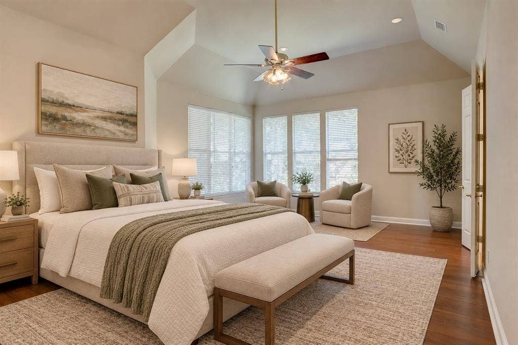 3605 Smoothstone Drive, Plano, TX 75074 Staged primary bedroom