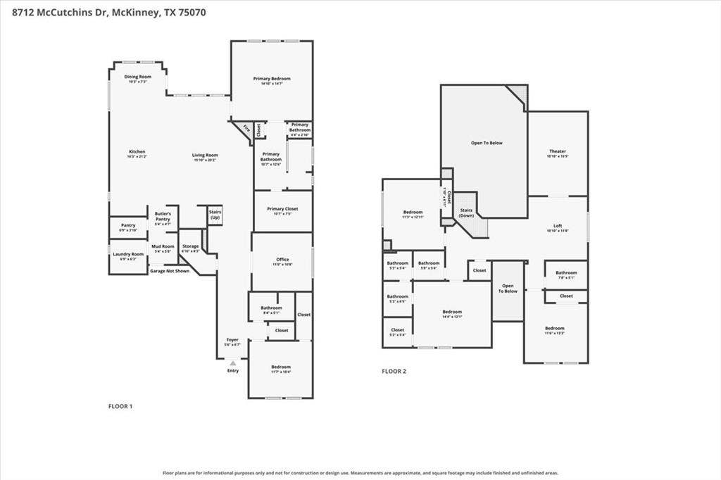 8712 Mccutchins Drive, McKinney, TX 75070 Floor plan