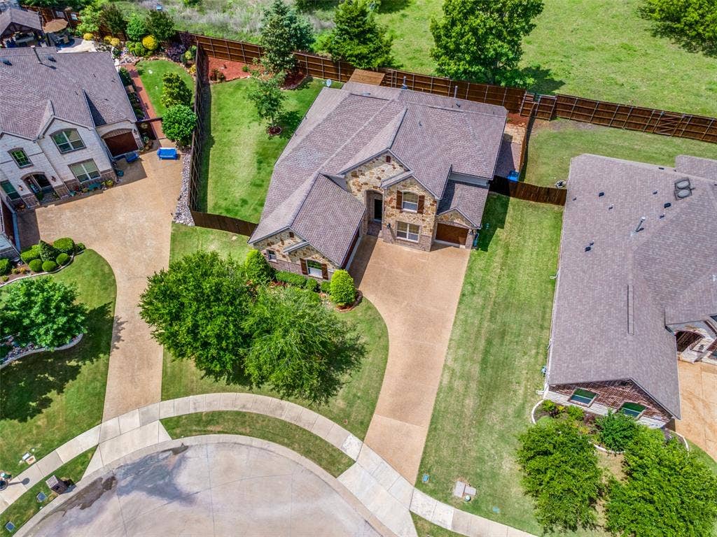 10002 Edgeway Circle, Rowlett, TX 75089 Aerial view of entire property.