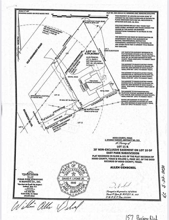 157 Business Boulevard, Granbury, TX 76049 Survey map / technical document