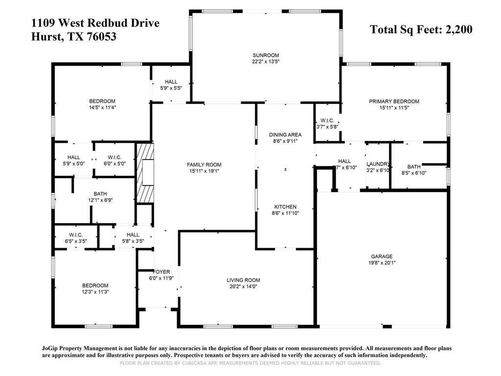 1109 W Redbud Drive, Hurst, TX 76053 Floor plan