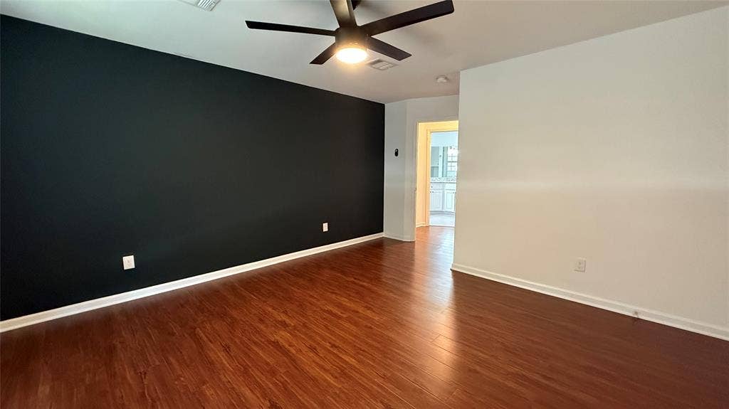 Wood-finish flooring throughout