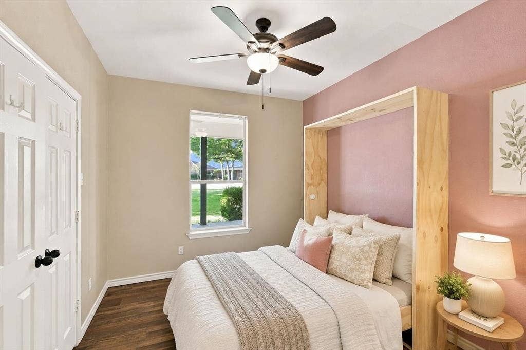 Versatile flex room featuring a built-in Murphy bed, offering the perfect space for overnight guests, a home office, or a multifunctional retreat.
