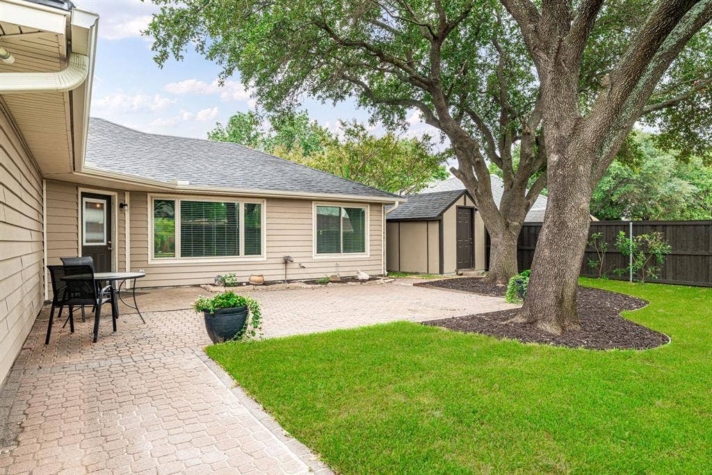 1309 Marigold Drive, Allen, TX 75002 Mature trees that give great shade on the extended patio.