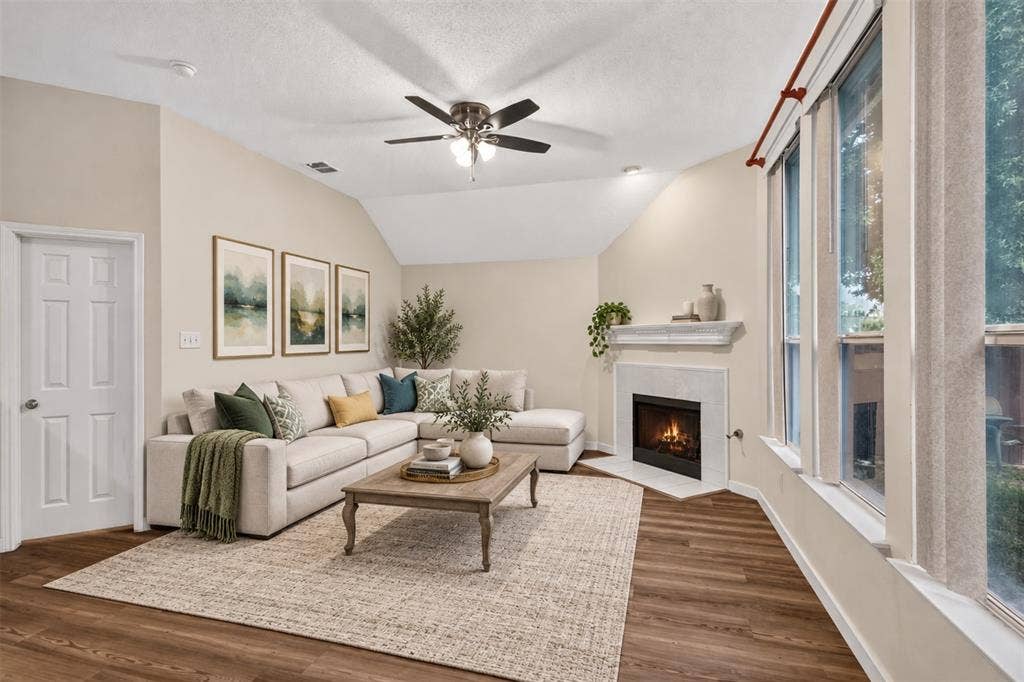 1409 Autumnmist Drive, Allen, TX 75002 Bright living room with a wall of windows!
