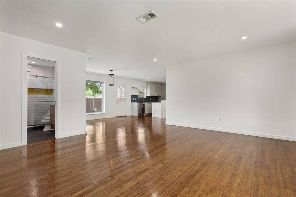 2413 Patricia Lane, Garland, TX 75041 View of living, dining and kitchen from walking into the house