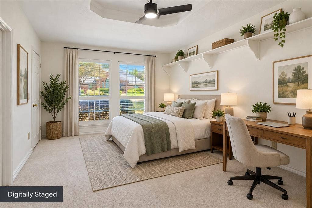 3417 Alsten Lane, Plano, TX 75093 First-floor Bedroom Suite, digitally staged