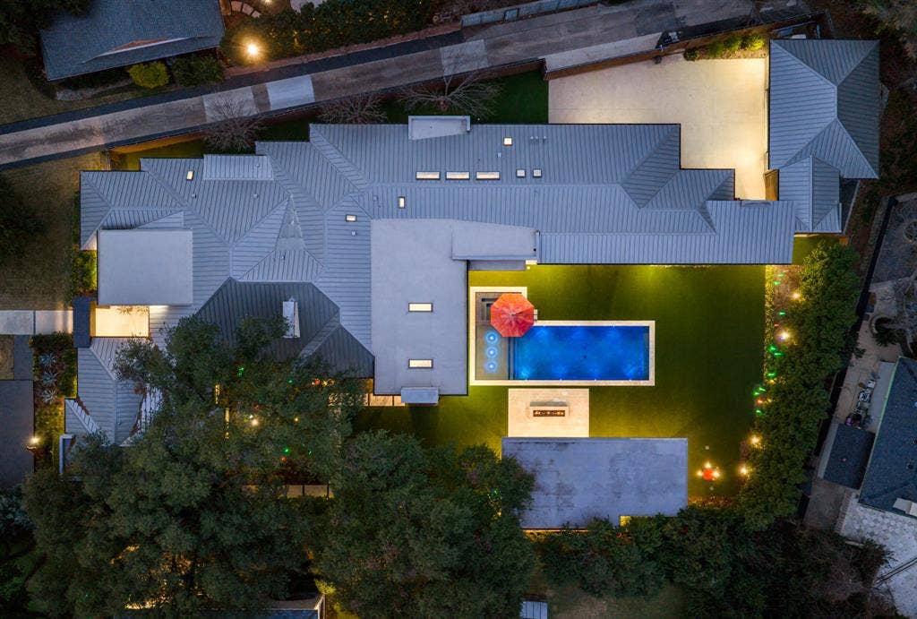 4745 Crooked Lane, Dallas, TX 75229 Dusk aerial view