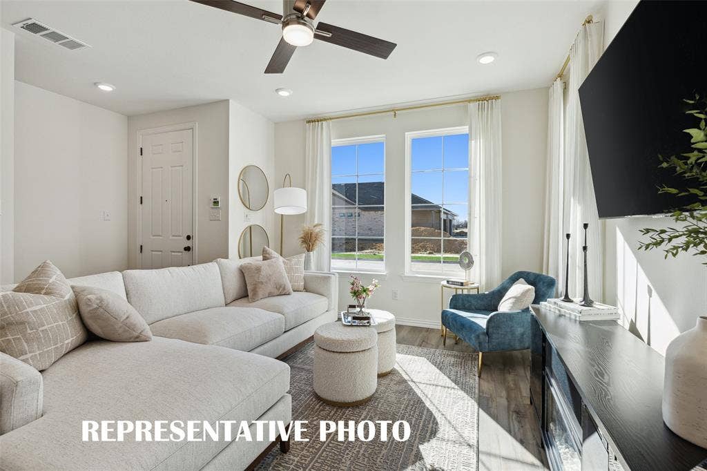 5310 Springlake Parkway, Haltom City, TX 76117 Thoughtfully designed, relaxing family rooms can be found in all of our homes in Heritage Village. REPRESENTATIVE PHOTO OF MODEL HOME.