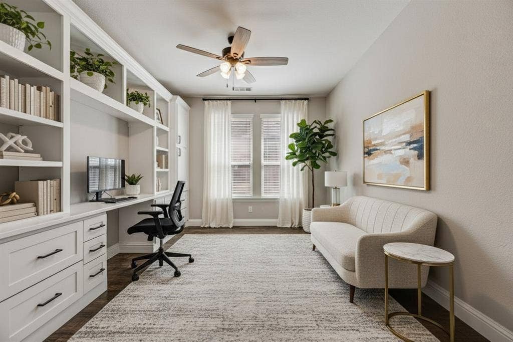 7421 San Jacinto Trail, McKinney, TX 75071 The office has been virtually staged to showcase potential décor and layout options.