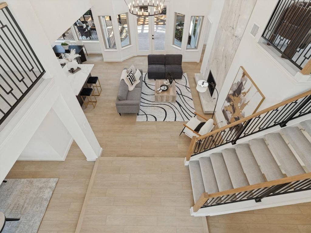 6029 Buffridge Trail, Dallas, TX 75252 As seen from 2nd floor gallery.