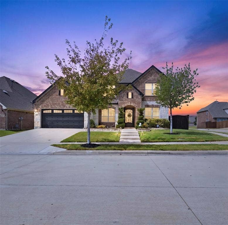 8125 Charford Drive, Fort Worth, TX 76131 FRONT ELEVATION TWILIGHT VIEW