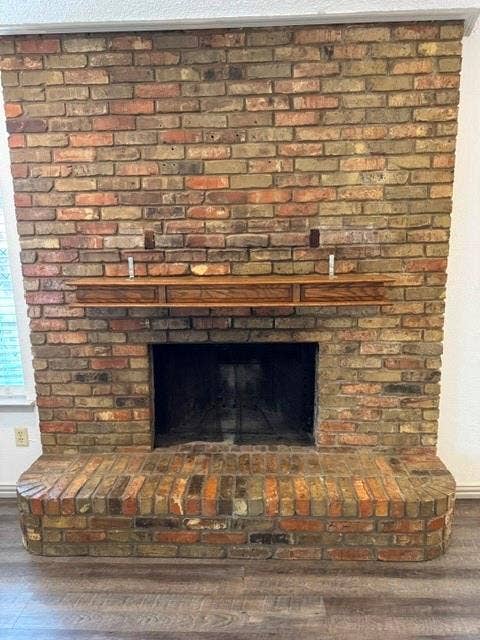 1432 Palmnold Circle W, Fort Worth, TX 76120 Floor To Ceiling Brick Fireplace
