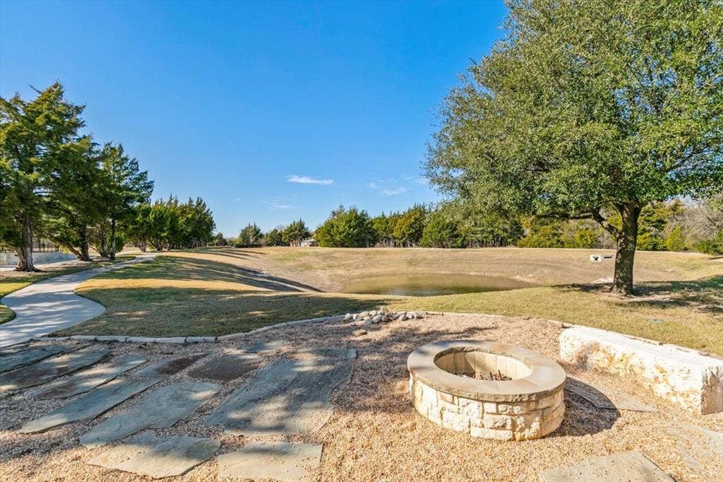 Fire pit on walking trail