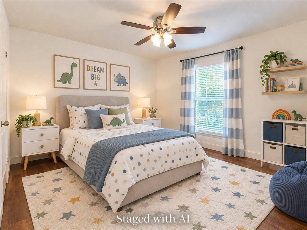 15531 Mosscove Circle, Dallas, TX 75248 Bedroom 3 - Staged with AI