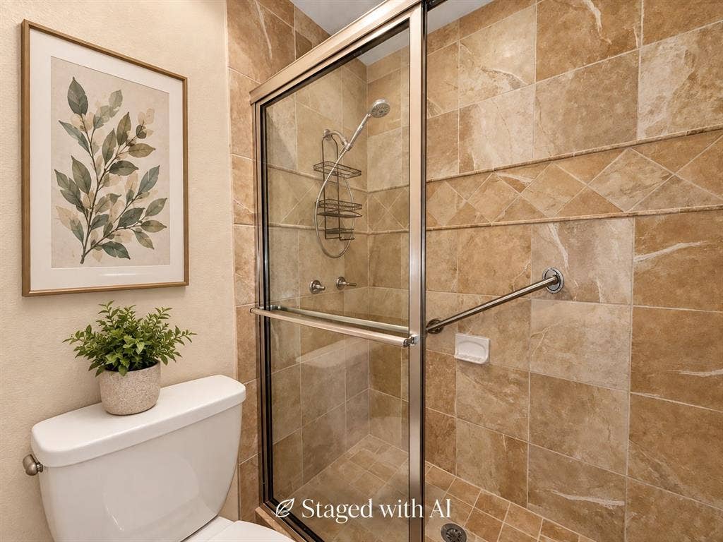 15531 Mosscove Circle, Dallas, TX 75248 Primary Bath - Staged with AI