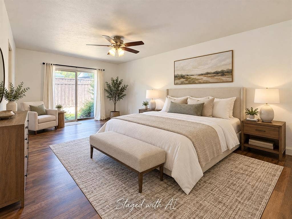15531 Mosscove Circle, Dallas, TX 75248 Primary Bedroom - Staged with AI