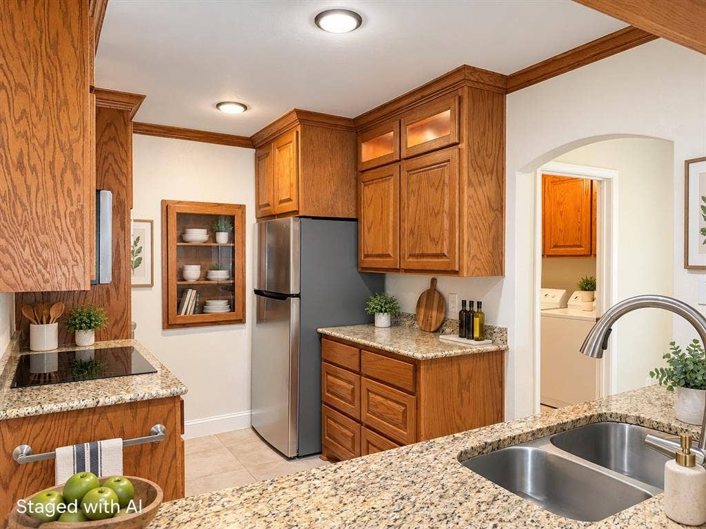 15531 Mosscove Circle, Dallas, TX 75248 Kitchen - Staged with AI