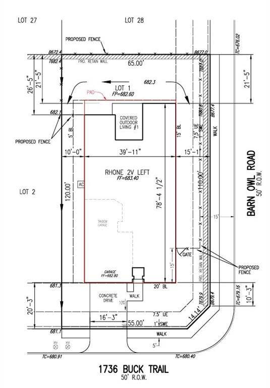 1736 Buck Trail, Celina, TX 75009 Plot Plan