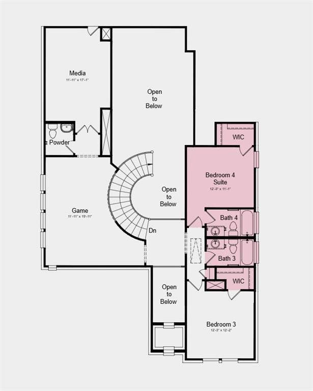 1736 Buck Trail, Celina, TX 75009 Second Floor Plan - Additional Highlights Include: an additional full bathroom upstairs, gas drop at back patio, and an extension to the primary bedroom and covered patio