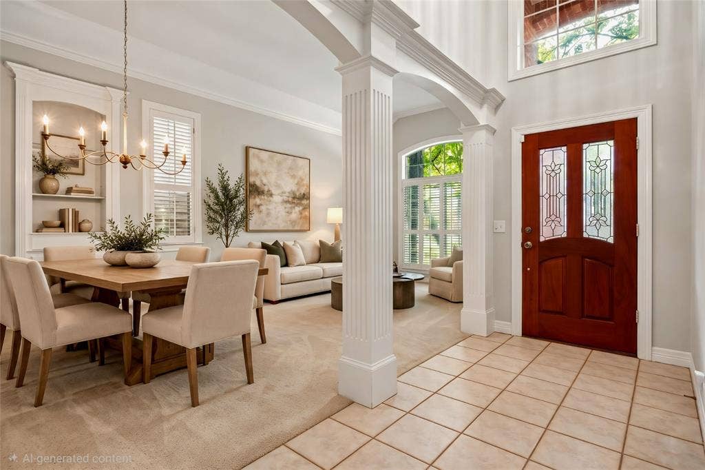 6722 Clear Springs Circle, Garland, TX 75044 AI staged Living and Dining