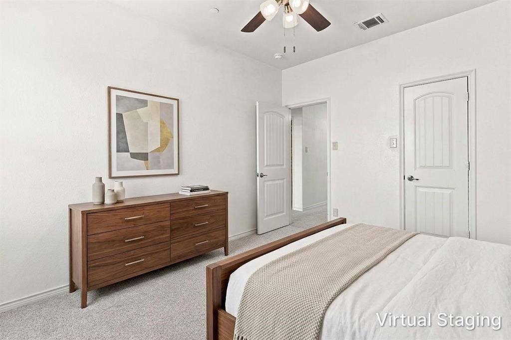 5605 Cojimar Drive, McKinney, TX 75070 Recessed lighting, ceiling fan with integrated light fixture, and paneled interior doors - Virtually Staged