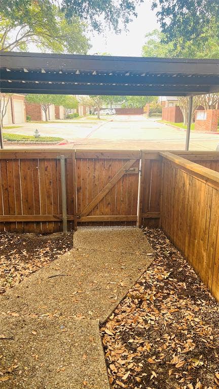 Pathway to covered parking