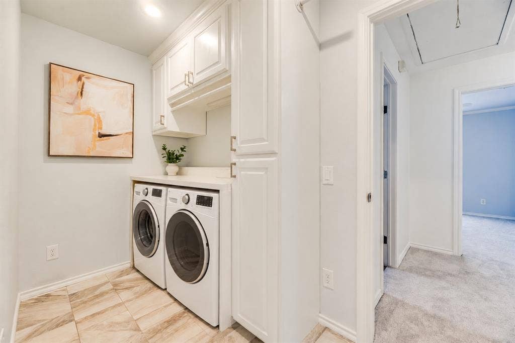 2305 Mccoy Court, Carrollton, TX 75006 Laundry room on same floor as bedrooms... brilliant since that is where the laundry will be!