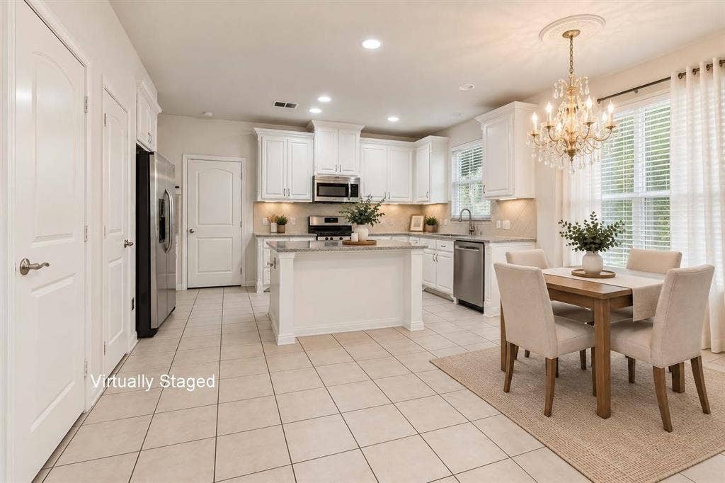 524 S Greenville Avenue, Richardson, TX 75081 Virtually Staged- Here's a view of the dining room and kitchen.