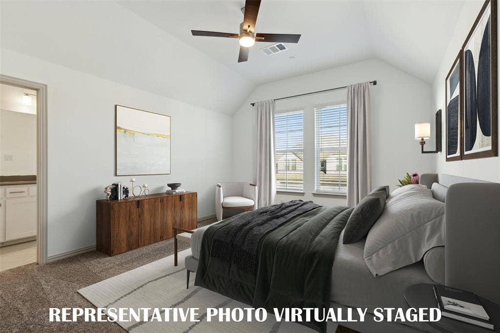 3727 Pierce Lane, Grand Prairie, TX 75052 This dreamy, light filled owner's bedroom is the perfect place to relax after a long day. REPRESENTATIVE PHOTO VIRTUALLY STAGED