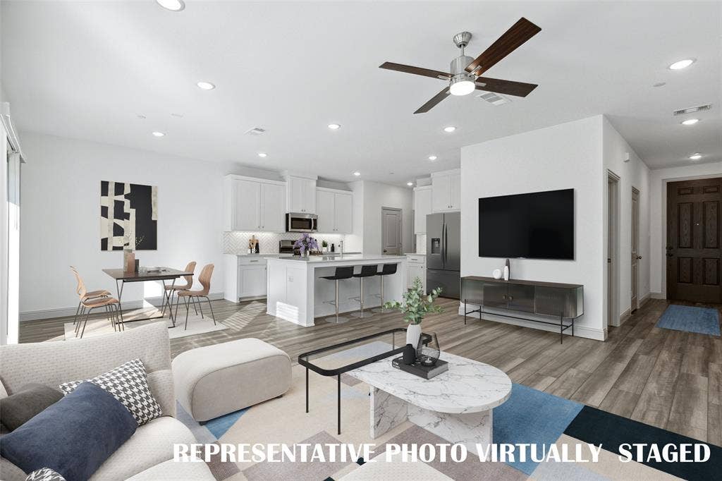 3727 Pierce Lane, Grand Prairie, TX 75052 Our Channing plan features an open concept main floor designed for entertaining! REPRESENTATIVE PHOTO VIRTUALLY STAGED